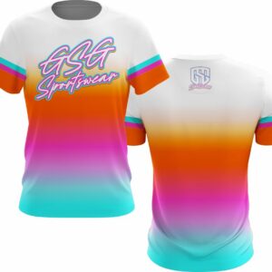 GSG SCRIPT WHITE THROWBACK COLOR FADE JERSEY